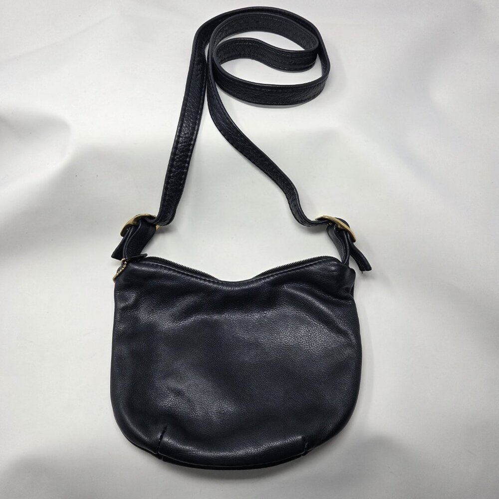 Vintage Victoria Leather Company Navy Leather Crossbody Bag